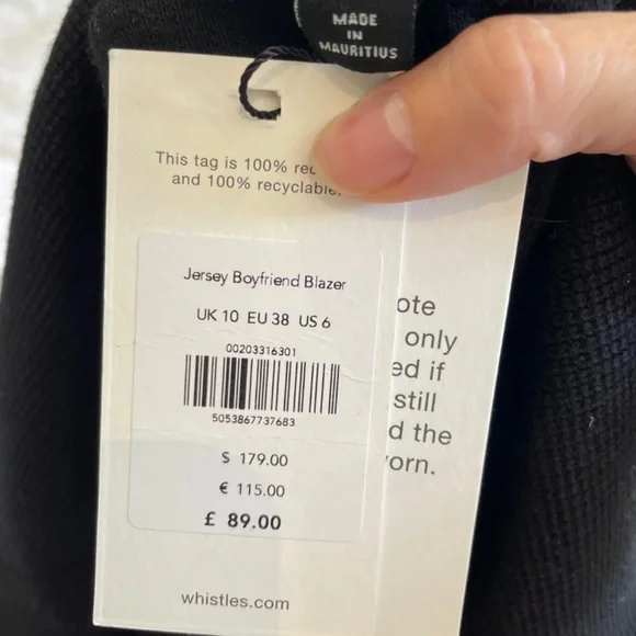 Whistles jersey boyfriend blazer - Picture 5 of 6